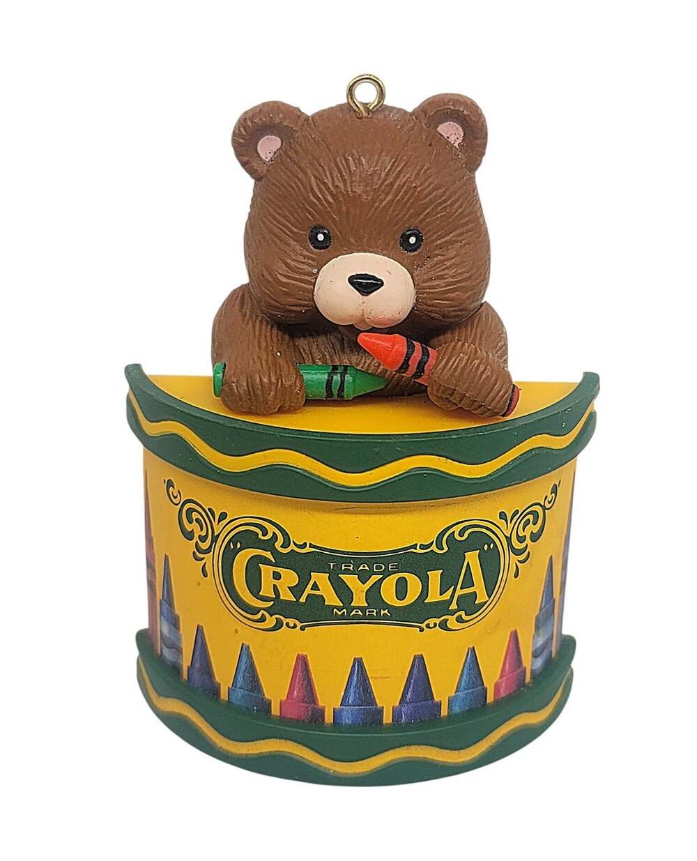 Vtg 1992 Hallmark Crayola Crayons Teddy Bear Christmas Ornament 3.5" CL19